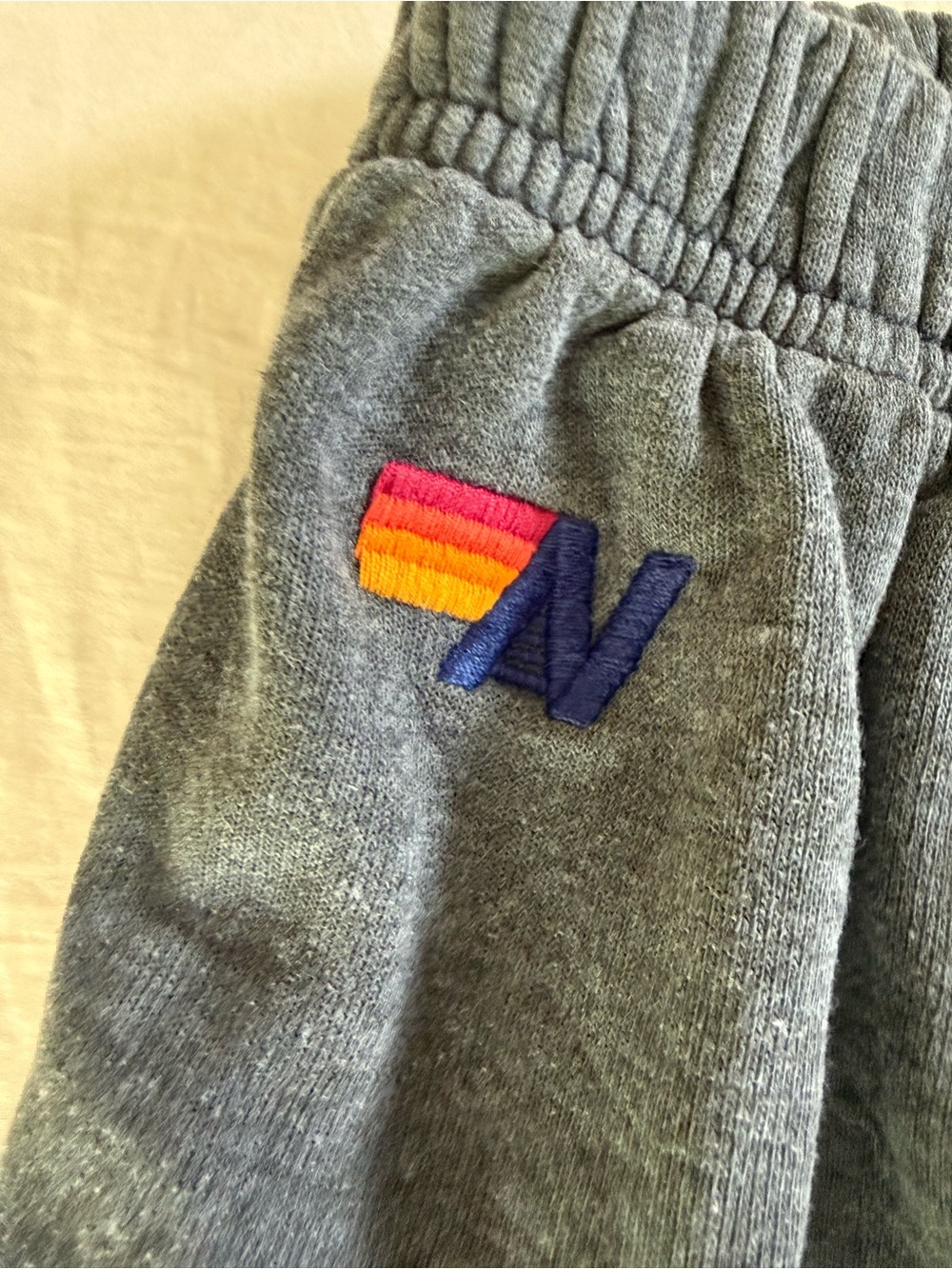 Unisex AVIATOR NATION Gray Knit Bottoms with Color Accent Embroidery